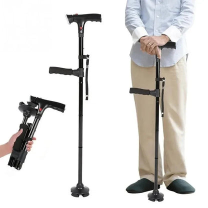 Canne de soutien avec lampe torche intégrée